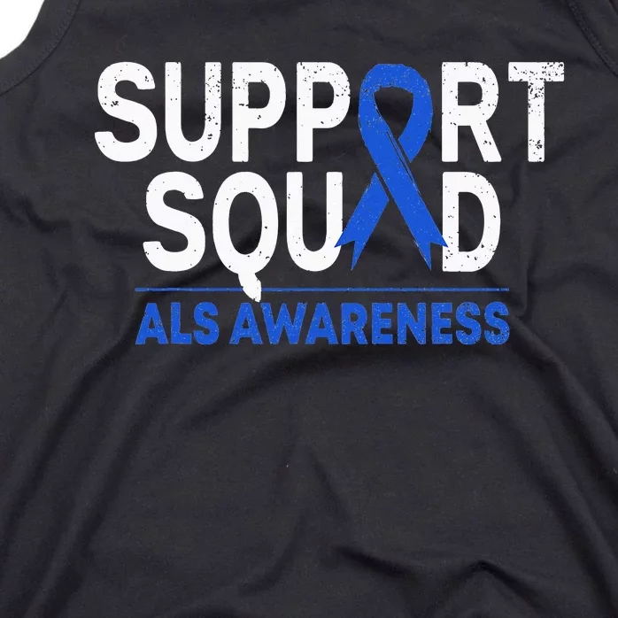 Support Squad ALS Awareness Month Blue Ribbon Support Team Tank Top