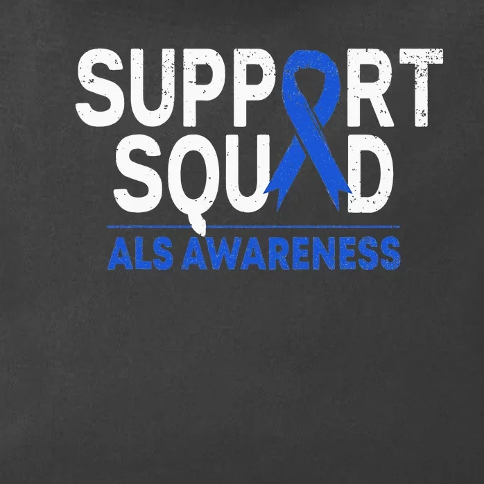 Support Squad ALS Awareness Month Blue Ribbon Support Team Zip Tote Bag