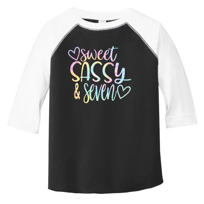 Sweet Sassy And Seven Birthday Tie Dye Tee Kids Toddler Fine Jersey T-Shirt