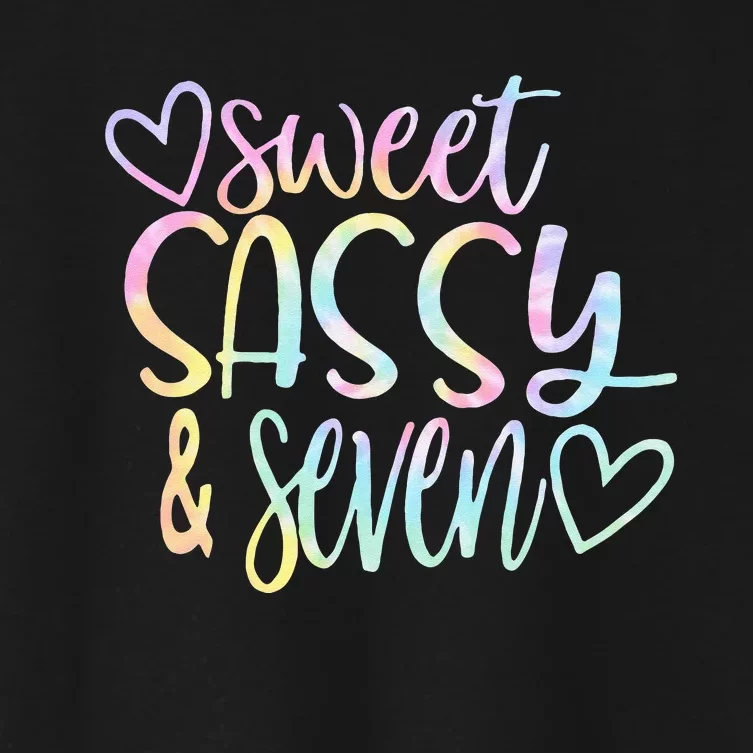 Sweet Sassy And Seven Birthday Tie Dye Tee Kids Women's Crop Top Tee