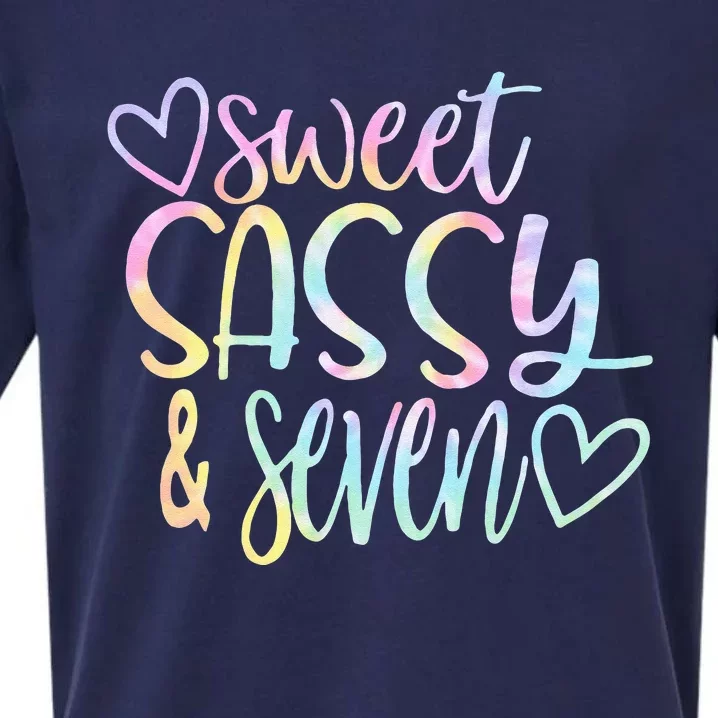 Sweet Sassy And Seven Birthday Tie Dye Tee Kids Sueded Cloud Jersey T-Shirt