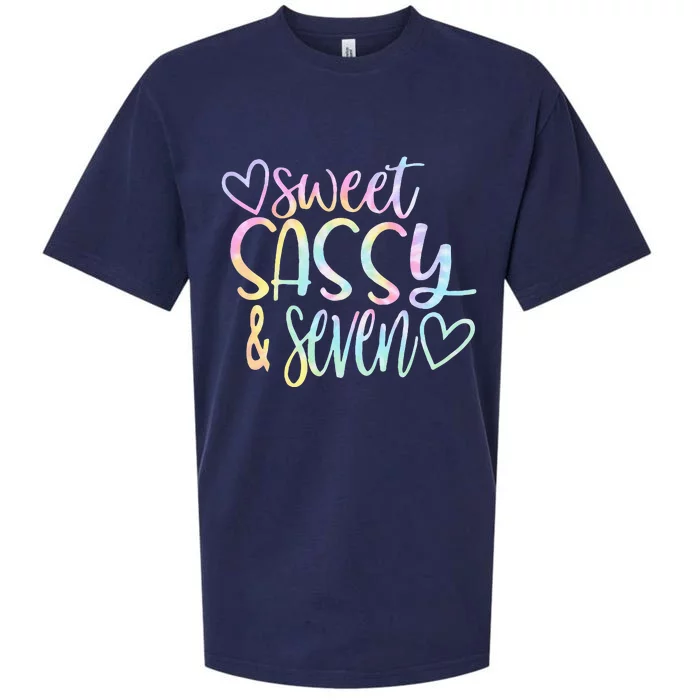 Sweet Sassy And Seven Birthday Tie Dye Tee Kids Sueded Cloud Jersey T-Shirt