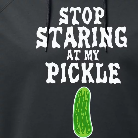 Stop Staring At My Pickle Costume Funny Easy Halloween Gift Performance Fleece Hoodie