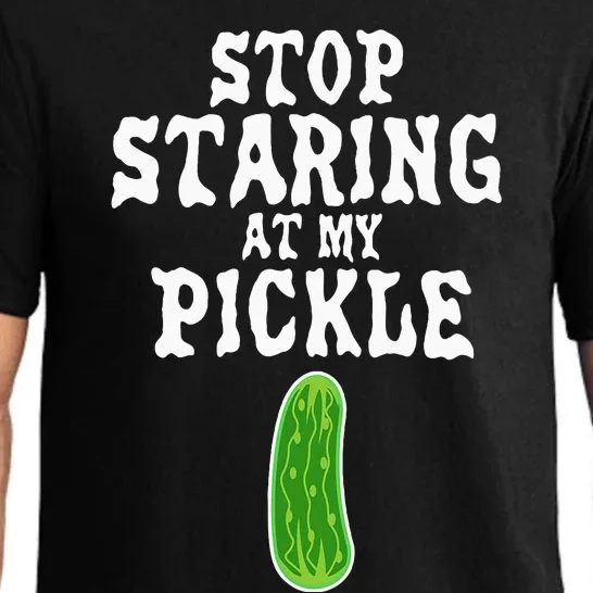 Stop Staring At My Pickle Costume Funny Easy Halloween Gift Pajama Set