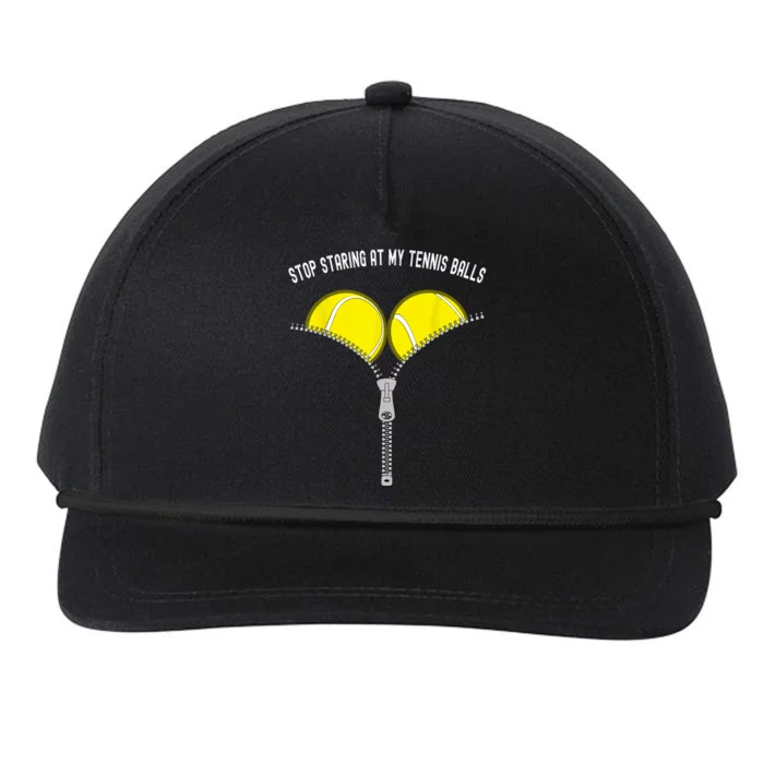 Stop Staring At My Tennis Balls Funny Womens Novelty Gift Snapback Five-Panel Rope Hat