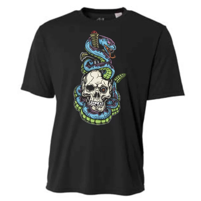 Snake Skull And Dagger Tattoo Cooling Performance Crew T-Shirt