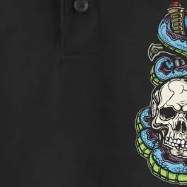 Snake Skull And Dagger Tattoo Dry Zone Grid Performance Polo