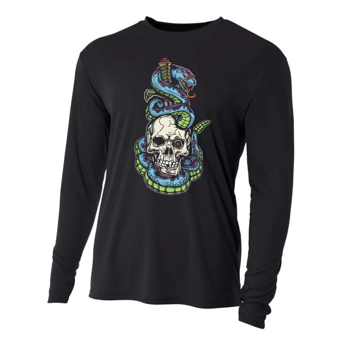 Snake Skull And Dagger Tattoo Cooling Performance Long Sleeve Crew