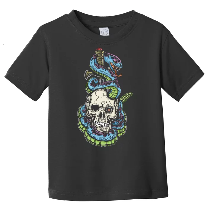 Snake Skull And Dagger Tattoo Toddler T-Shirt