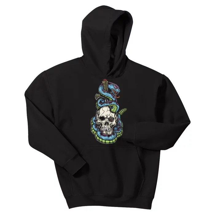 Snake Skull And Dagger Tattoo Kids Hoodie