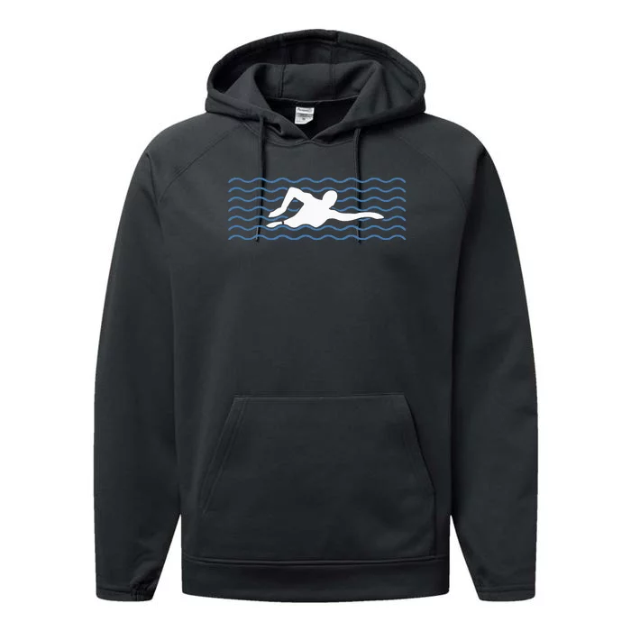 swimmer swimmers and swimming swimming swim Performance Fleece Hoodie