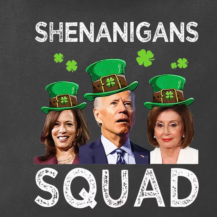 Shenanigans Squad Anti Biden Shamrock St Patrick's Day Funny Zip Tote Bag