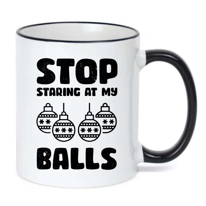 Stop Staring At My Balls Funny XMas Black Color Changing Mug