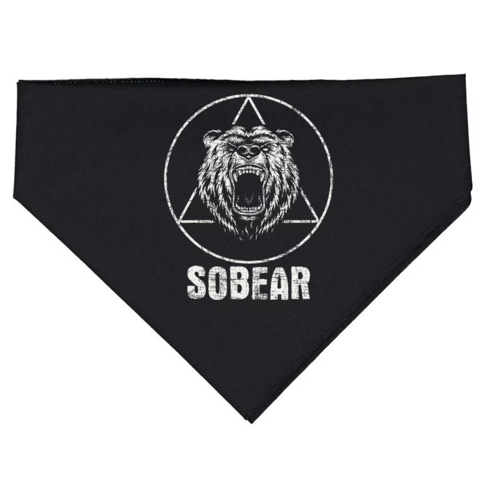 Sobear Sobriety Anniversary Sober AA NA Recovery USA-Made Doggie Bandana