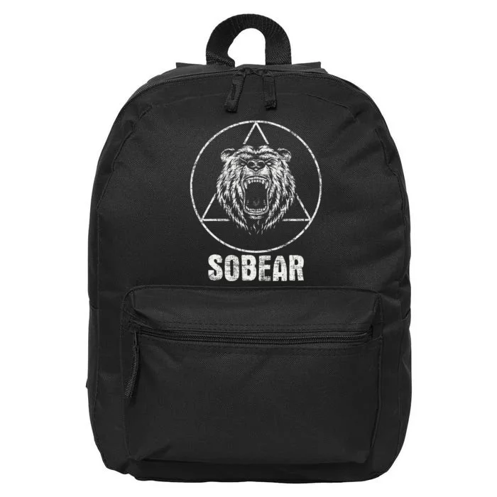 Sobear Sobriety Anniversary Sober AA NA Recovery 16 in Basic Backpack