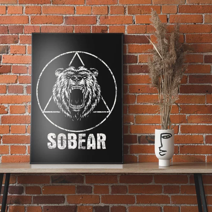 Sobear Sobriety Anniversary Sober AA NA Recovery Poster