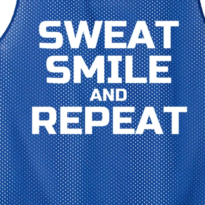 Sweat Smile And Repeat Funny Gym Yoga Great Gift Mesh Reversible Basketball Jersey Tank