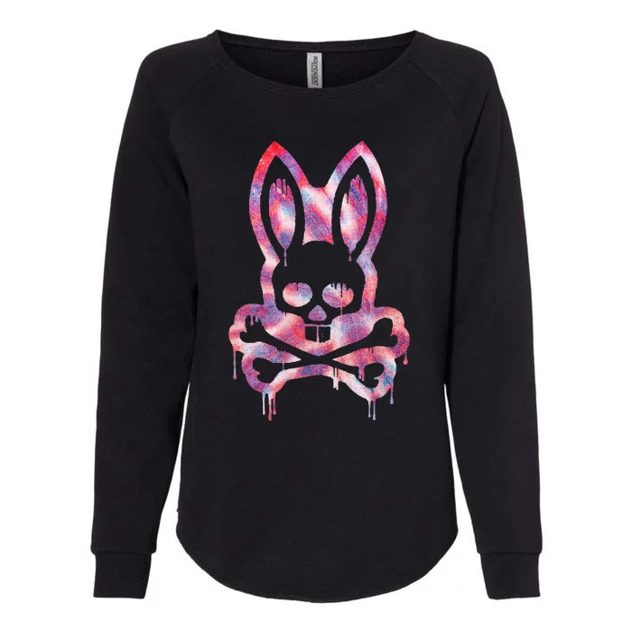 Scary Skull And Crossbones Bad Rabbit Horror Bunny Halloween Womens California Wash Sweatshirt