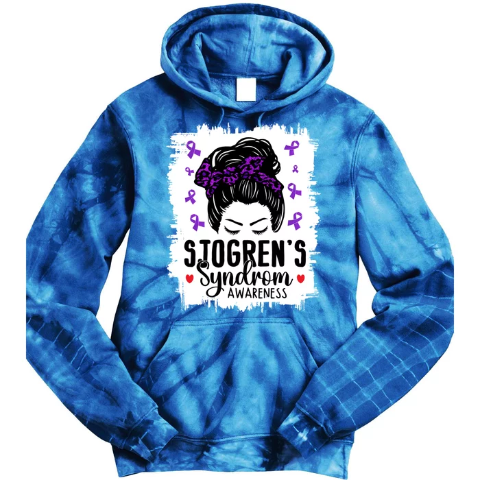 Sjogrens Syndrome Awareness World Month Bleached Mom Gift Tie Dye Hoodie