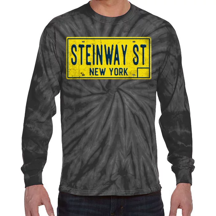 Steinway Street Astoria Queens Ny New York Home Retro Tie-Dye Long Sleeve Shirt