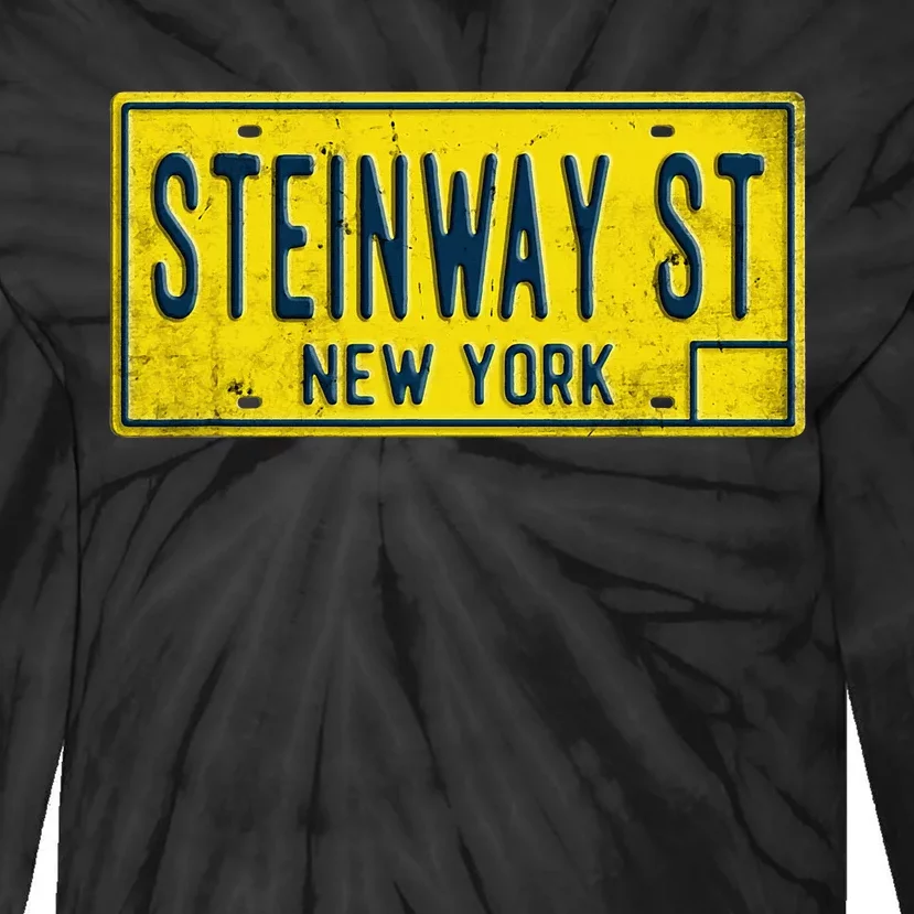 Steinway Street Astoria Queens Ny New York Home Retro Tie-Dye Long Sleeve Shirt