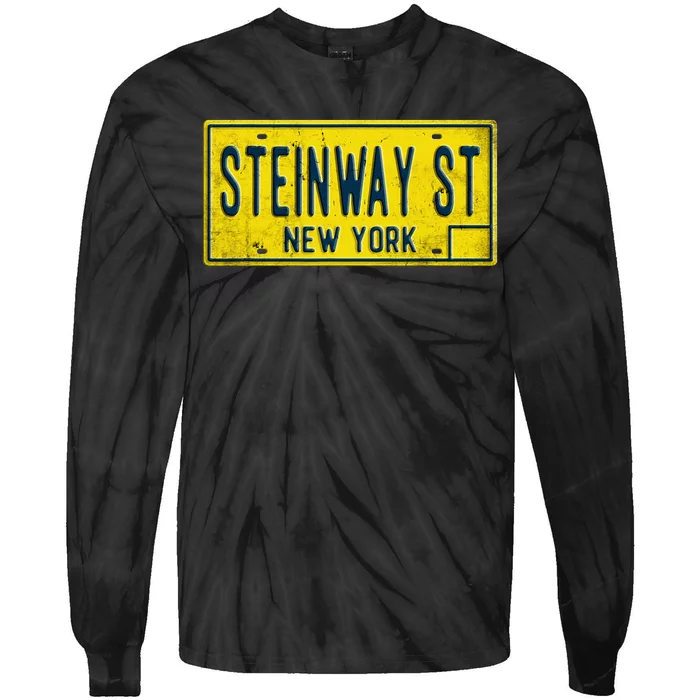 Steinway Street Astoria Queens Ny New York Home Retro Tie-Dye Long Sleeve Shirt