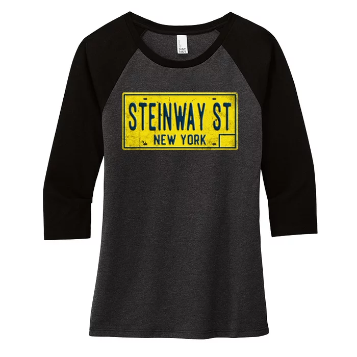 Steinway Street Astoria Queens Ny New York Home Retro Women's Tri-Blend 3/4-Sleeve Raglan Shirt