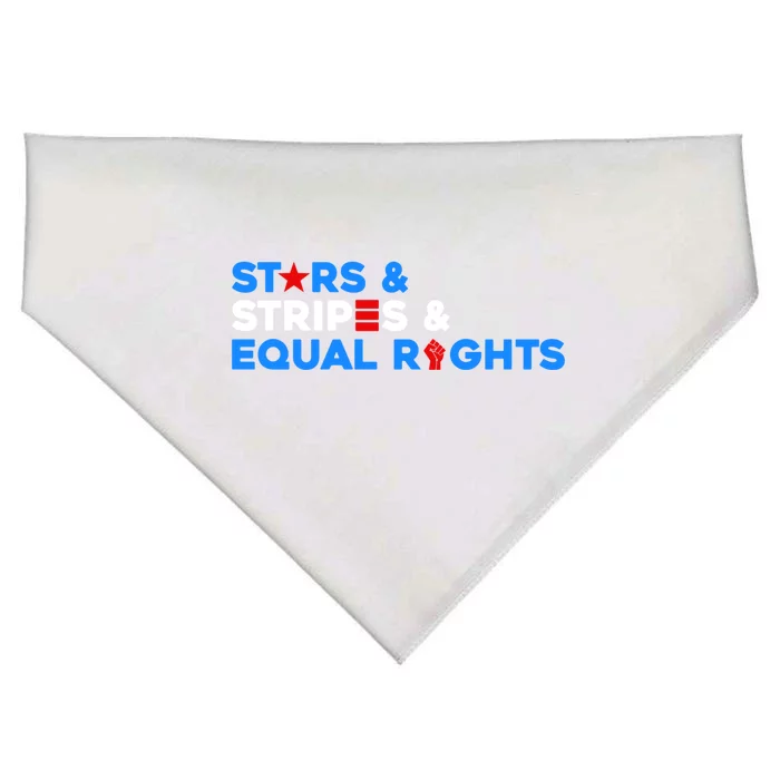 Stars Stripes And Equal Rights 4th Of July Meaningful Gift USA-Made Doggie Bandana