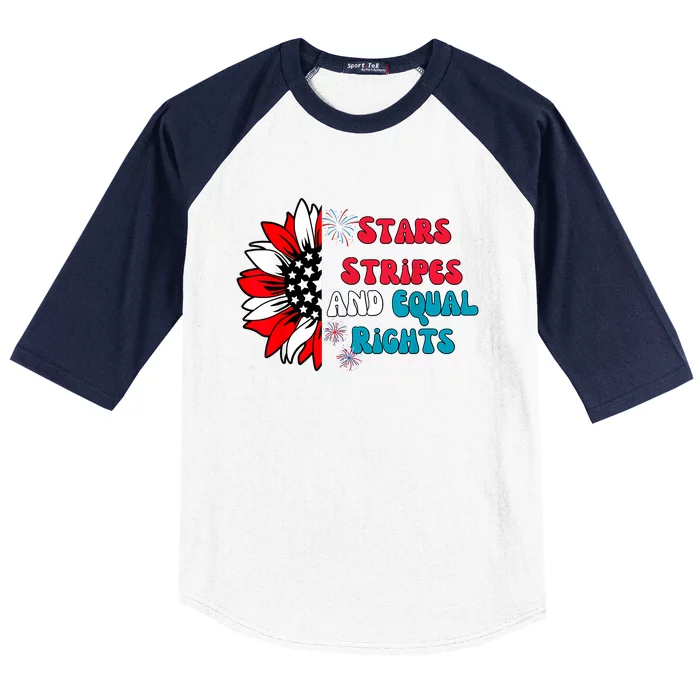 Stars Stripes And Equal Rights Baseball Sleeve Shirt