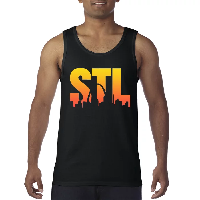 STL Skyline Art St. Louis Arch Missouri Souvenir Tank Top