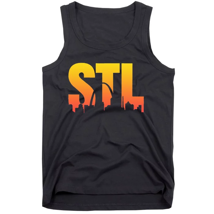 STL Skyline Art St. Louis Arch Missouri Souvenir Tank Top