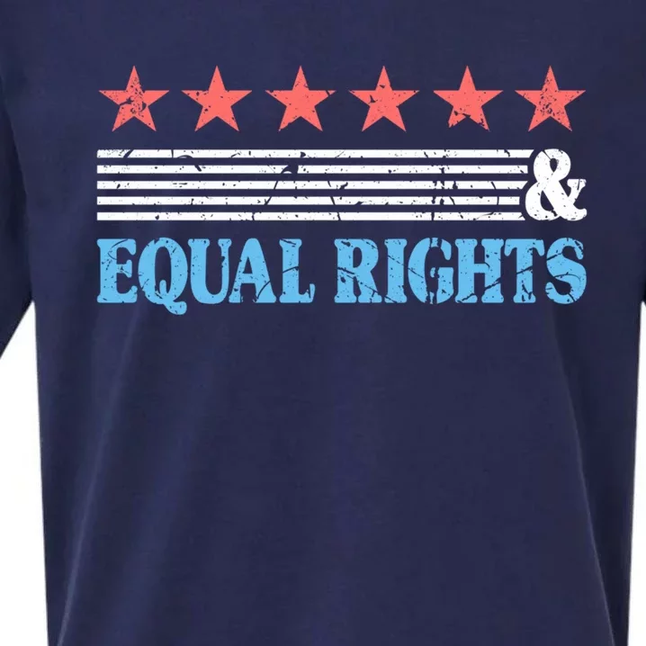 Stars Stripes And Equal Rights For All Patriotic Americans Funny Gift Sueded Cloud Jersey T-Shirt