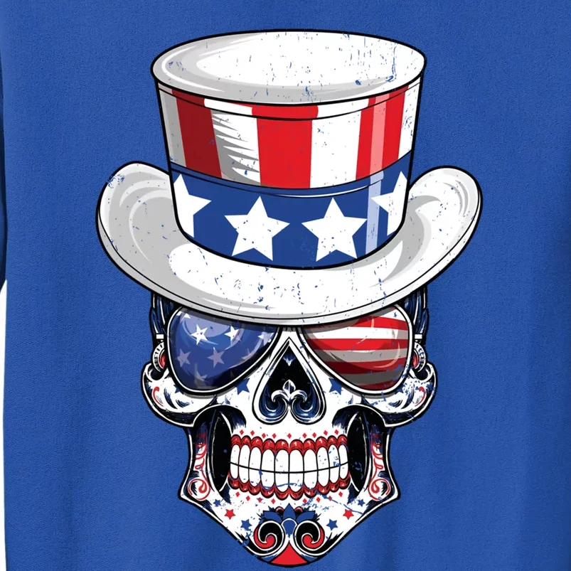 Sugar Skull American Flag Usa Indepedence Day July Fourth Cute Gift Sweatshirt