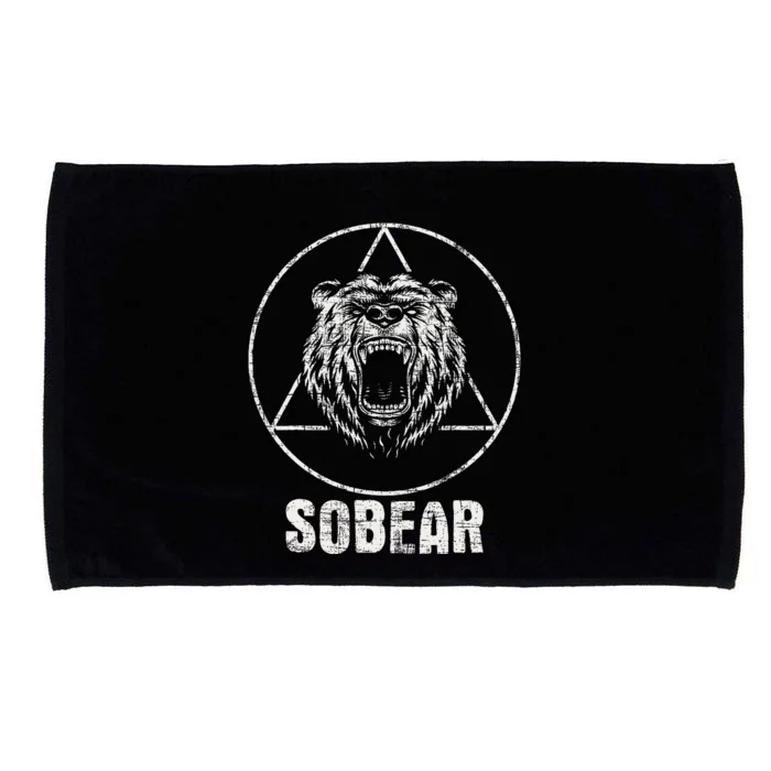 Sobear Sobriety Anniversary Sober AA NA Recovery Microfiber Hand Towel