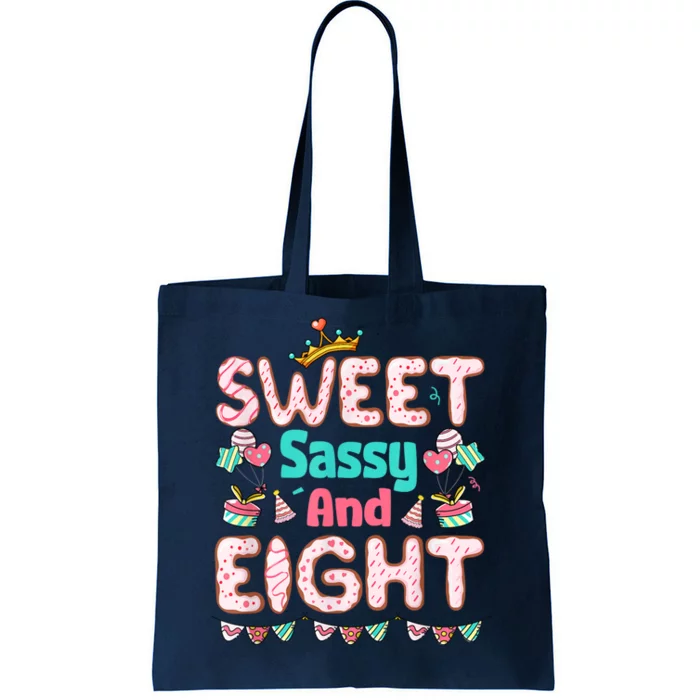 Sweet Sassy And Eight Birthday For Girls 8 Year Old Tote Bag