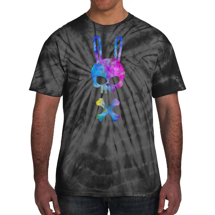 Scary Skull And Crossbones Bad Rabbit Horror Bunny Tie Dye Tie-Dye T-Shirt