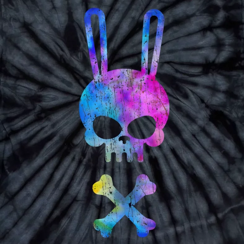 Scary Skull And Crossbones Bad Rabbit Horror Bunny Tie Dye Tie-Dye T-Shirt