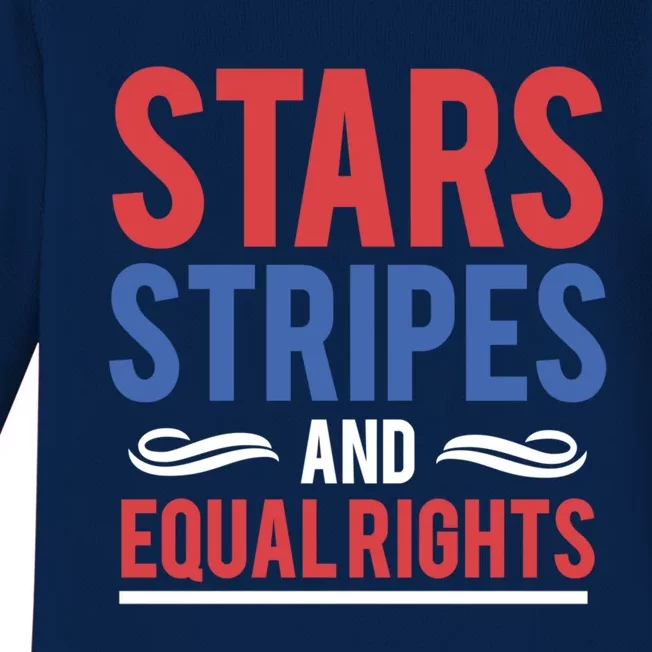 Stars Stripes And Equal Rights Pride Gift Baby Long Sleeve Bodysuit