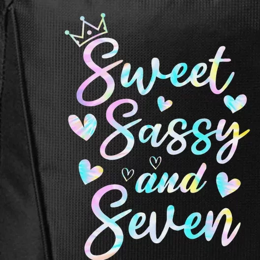 Sweet Sassy And Seven 7th Birthday 7 Years Old Princess City Backpack