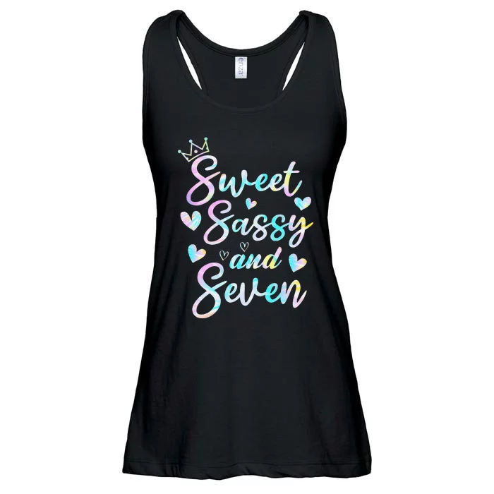 Sweet Sassy And Seven 7th Birthday 7 Years Old Princess Ladies Essential Flowy Tank