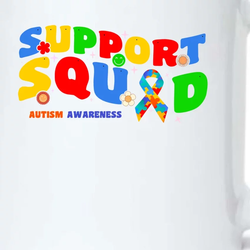 Support Squad Autism Awareness Ribbon Family Cute Gift Black Color Changing Mug