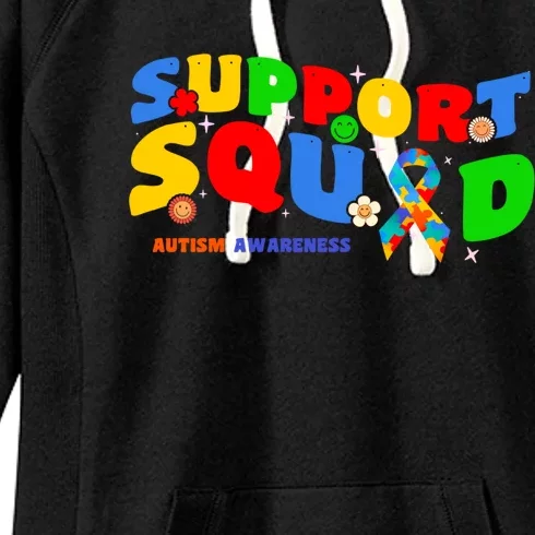 Support Squad Autism Awareness Ribbon Family Cute Gift Women's Fleece Hoodie