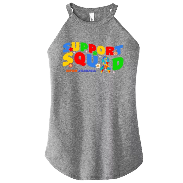 Support Squad Autism Awareness Ribbon Family Cute Gift Women’s Perfect Tri Rocker Tank