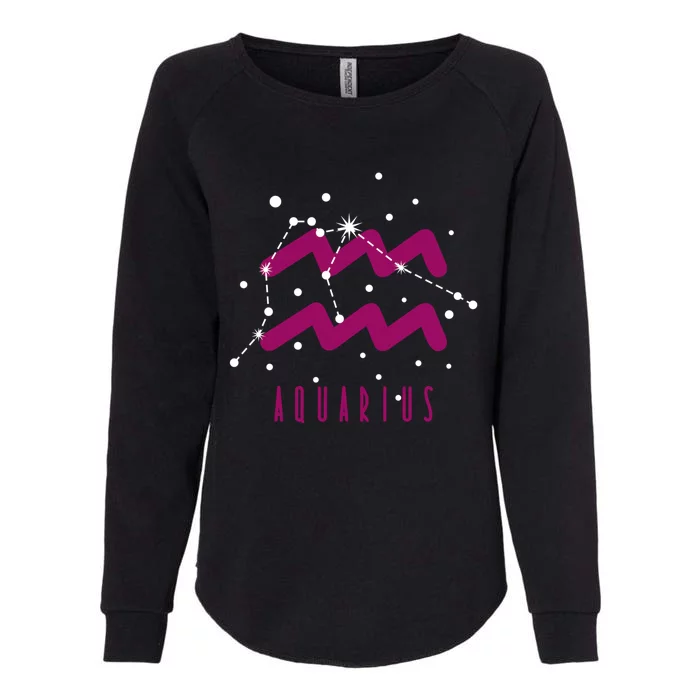 Star Sign Aquarius Great Gift Womens California Wash Sweatshirt