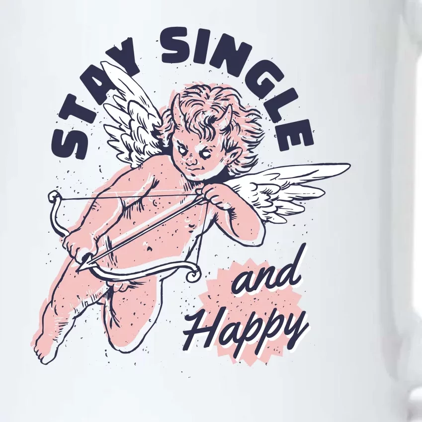 Stay Single And Happy Anti Valentines Day Cupid Black Color Changing Mug