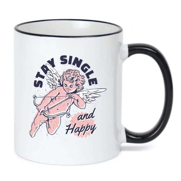 Stay Single And Happy Anti Valentines Day Cupid Black Color Changing Mug