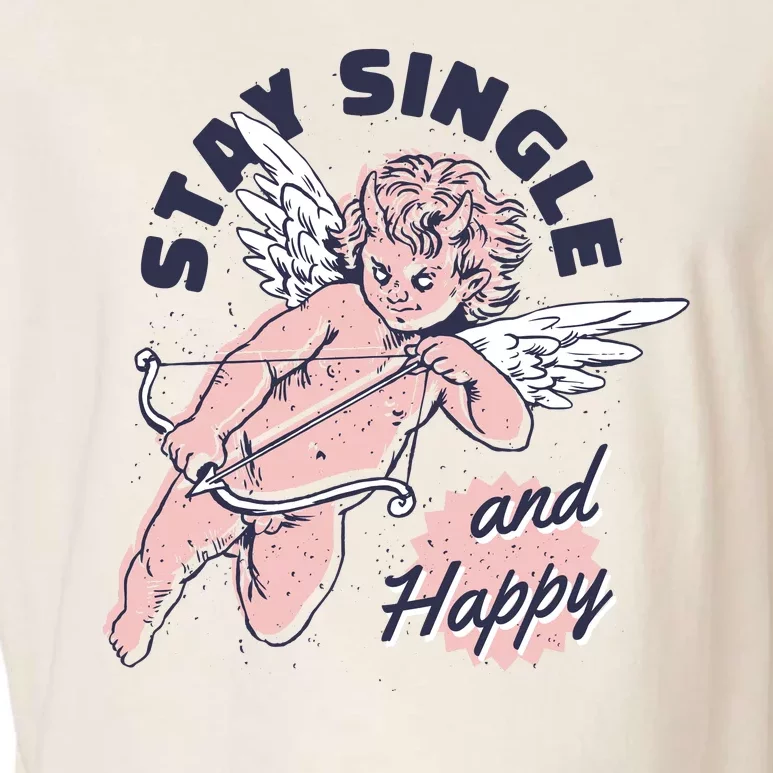 Stay Single And Happy Anti Valentines Day Cupid Garment-Dyed Women's Muscle Tee