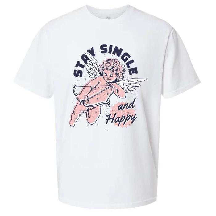 Stay Single And Happy Anti Valentines Day Cupid Sueded Cloud Jersey T-Shirt