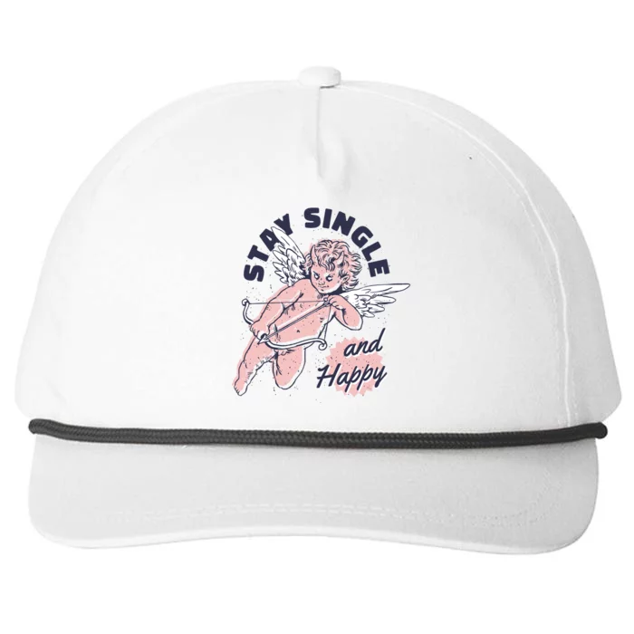 Stay Single And Happy Anti Valentines Day Cupid Snapback Five-Panel Rope Hat