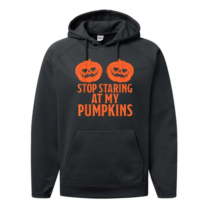 Stop Staring At My Pumpkins Halloween 2024 Performance Fleece Hoodie